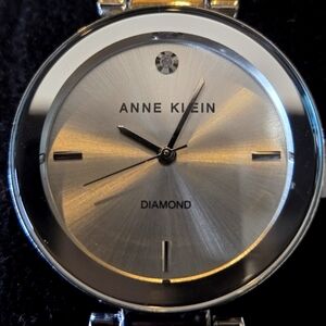 Anne Klein Silver and Gold Diamond Watch